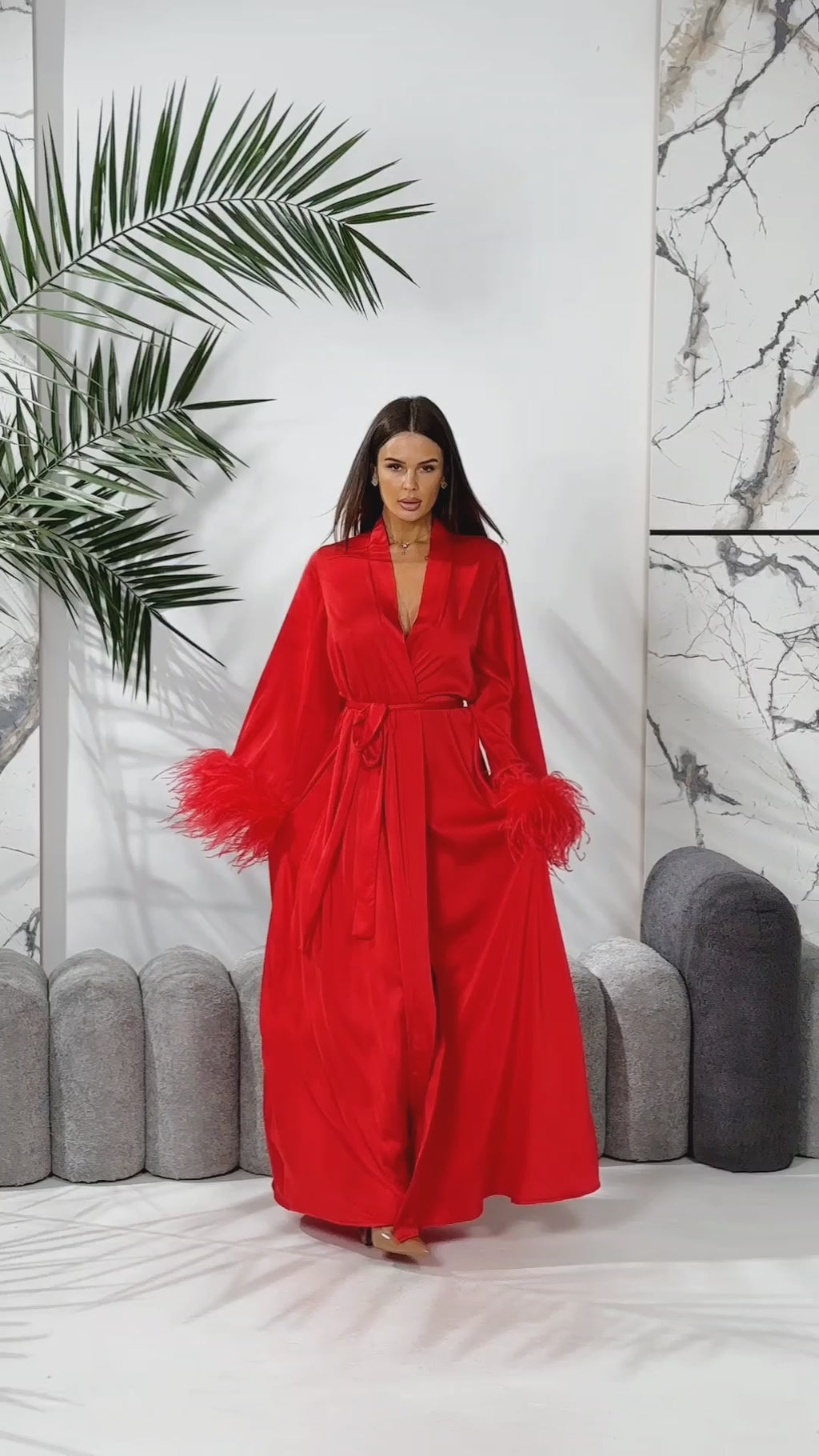 bridal feather robe